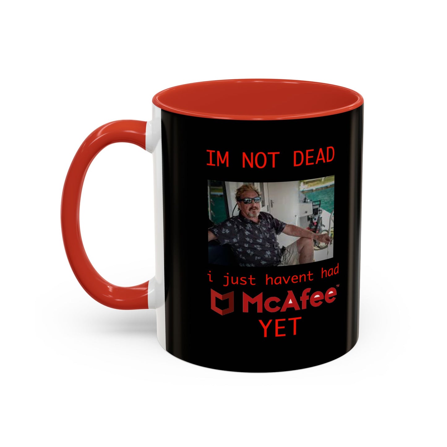 Bad Trip Coffee Mug — Funny McAfee Meme Accent Mug (11/15oz)