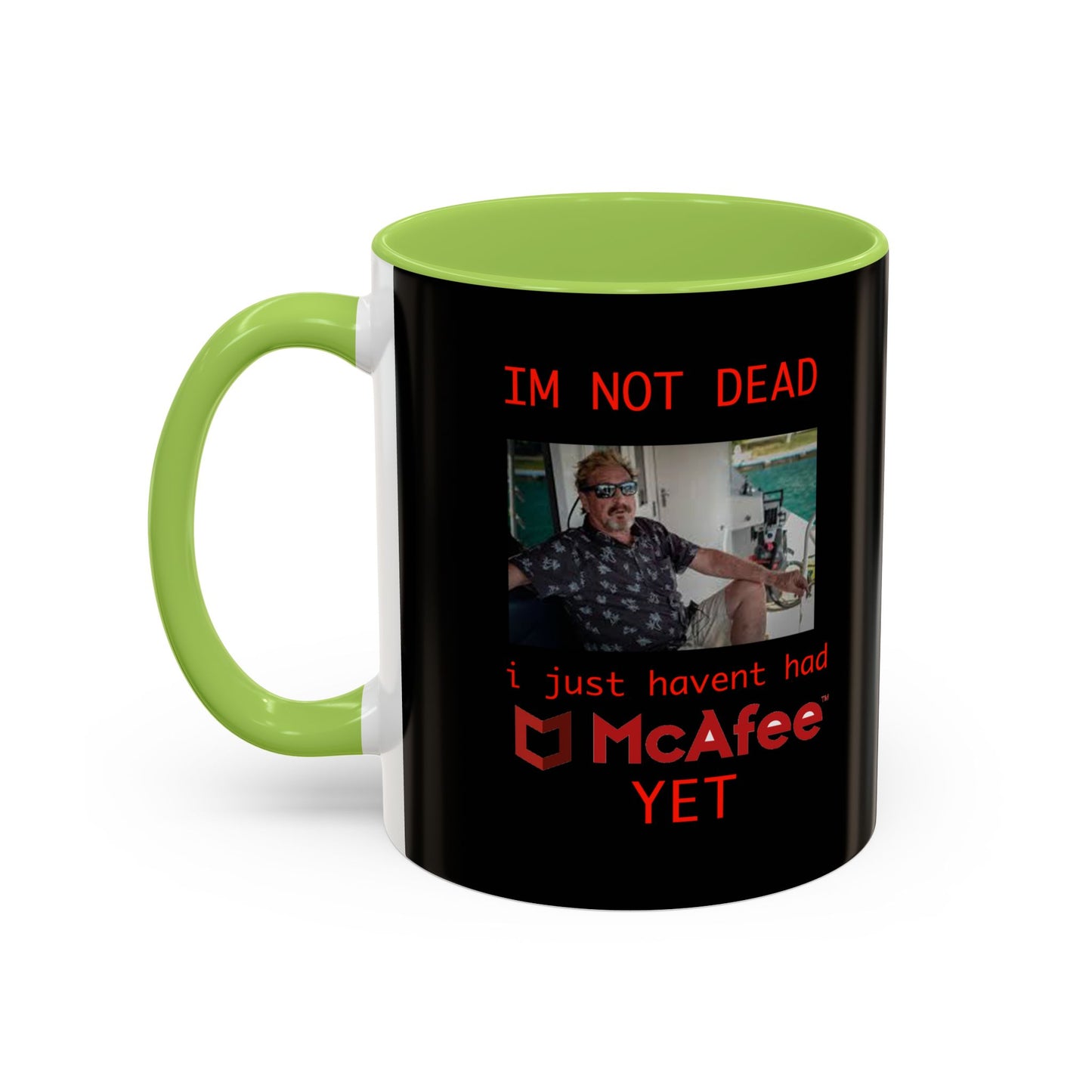Bad Trip Coffee Mug — Funny McAfee Meme Accent Mug (11/15oz)