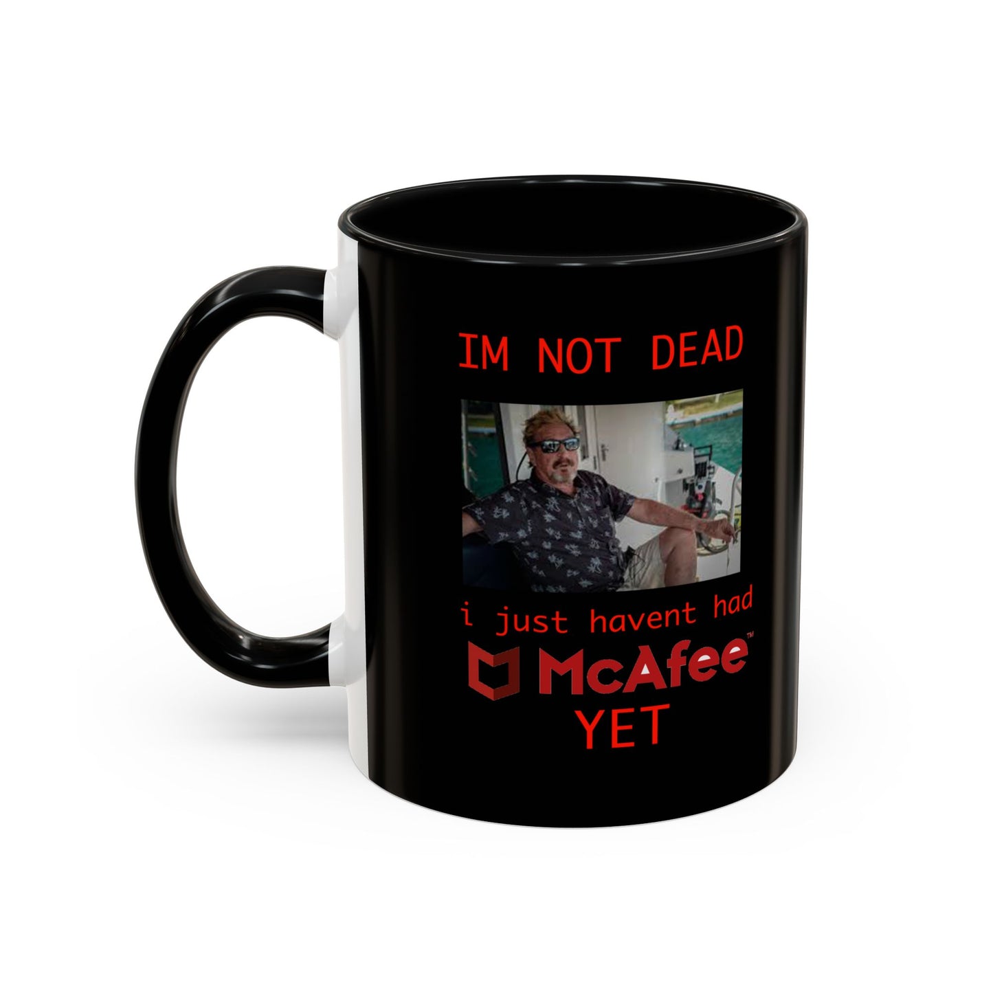 Bad Trip Coffee Mug — Funny McAfee Meme Accent Mug (11/15oz)